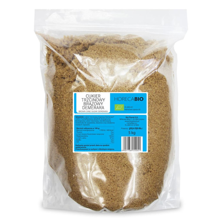 Cukier Trzcinowy Demerara BIO 5kg | HORECA BIO - Ekochatka
