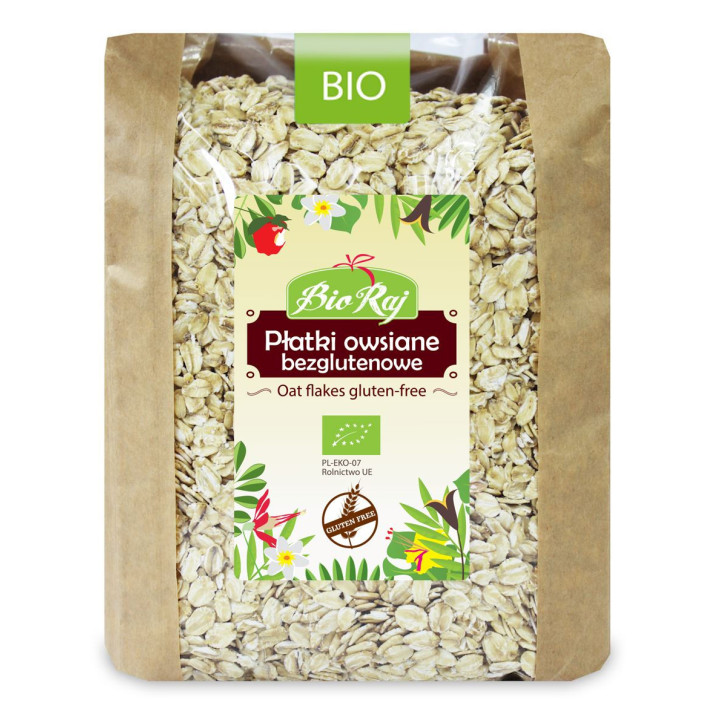 Płatki Owsiane Bezglutenowe BIO (Polska) 1kg | BIO RAJ - Ekochatka