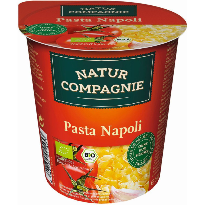 Zupa w Kubku z Makaronem i Sosem Pomidorowym Napoli bez Dodatku Cukrów | NATUR COMPAGNIE - Ekochatka