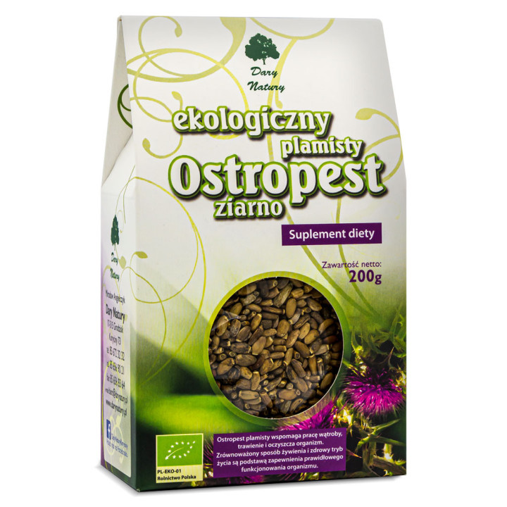 Ostropest Plamisty Ziarno BIO 200g | DARY NATURY - herbatki - Ekochatka