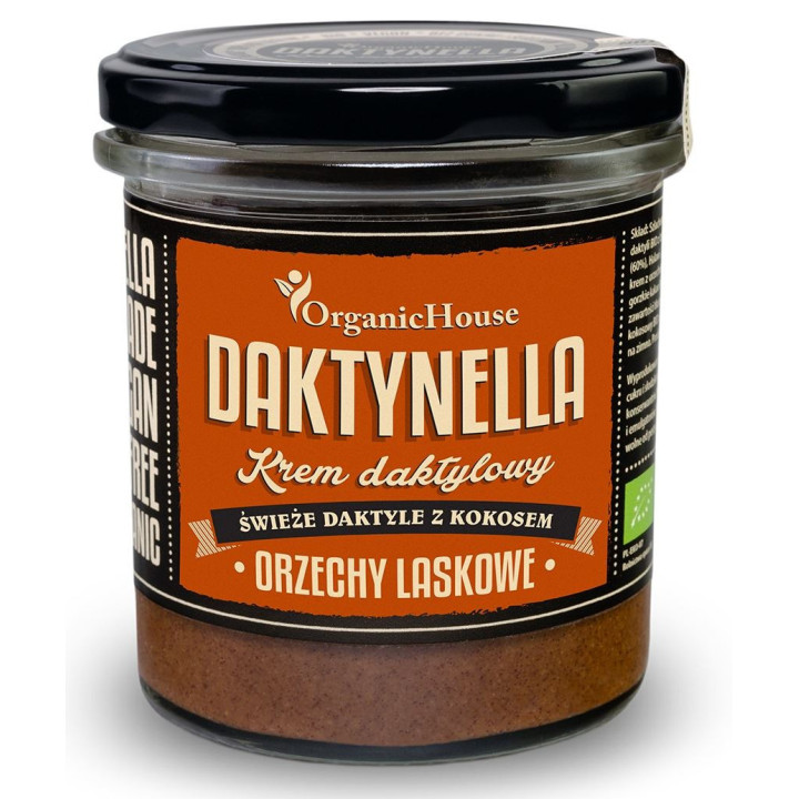 Krem Kokos Daktyle Medjool Orzechy Laskowe Bezglutenowy BIO 280g | ORGANICHOUSE - Ekochatka