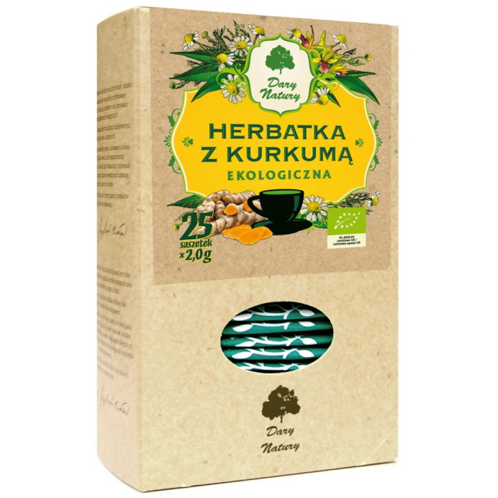 Herbatka z Kurkumą BIO (25x2g) 50g | DARY NATURY - herbatki - Ekochatka