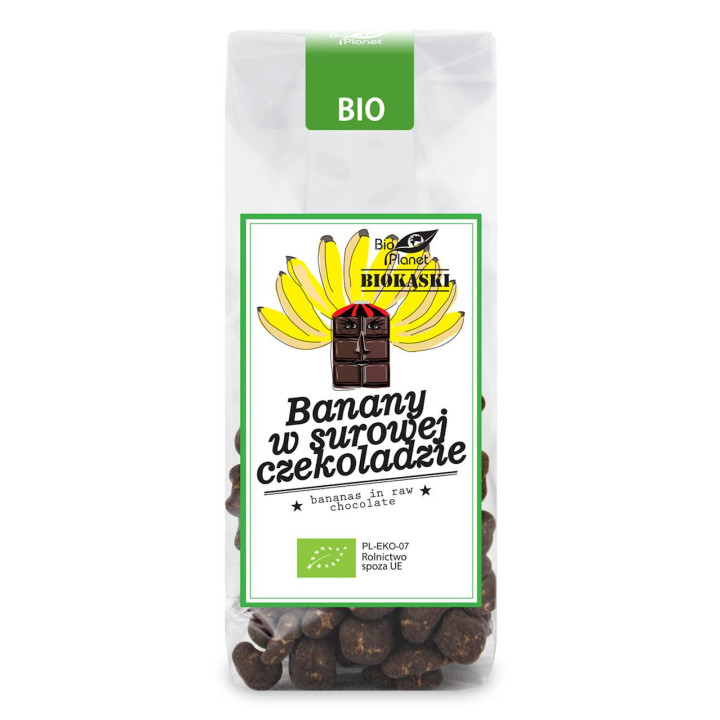 Banany w Surowej Czekoladzie BIO 100g | BIO PLANET - seria PRZEKĄSKI - Ekochatka