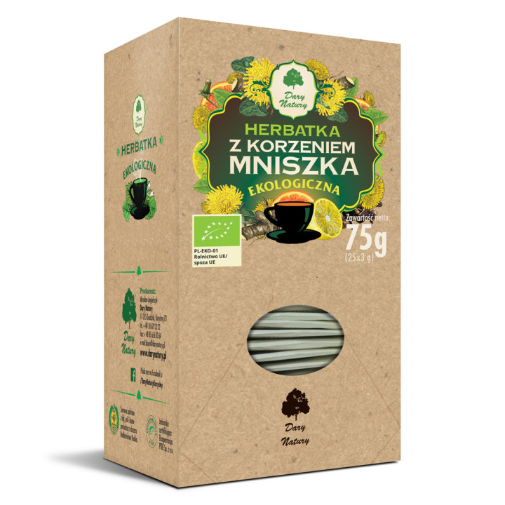 Herbatka z Korzeniem Mniszka BIO (25x3g) 75g | DARY NATURY - herbatki - Ekochatka