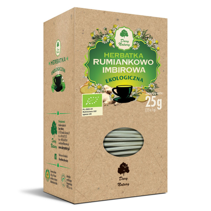 Herbatka Rumiankowo Imbirowa BIO (25x1g) 25g | DARY NATURY - herbatki - Ekochatka