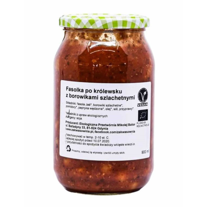 Fasolka po Królewsku z Borowikami BIO 900ml | DELIKATNA - Ekochatka
