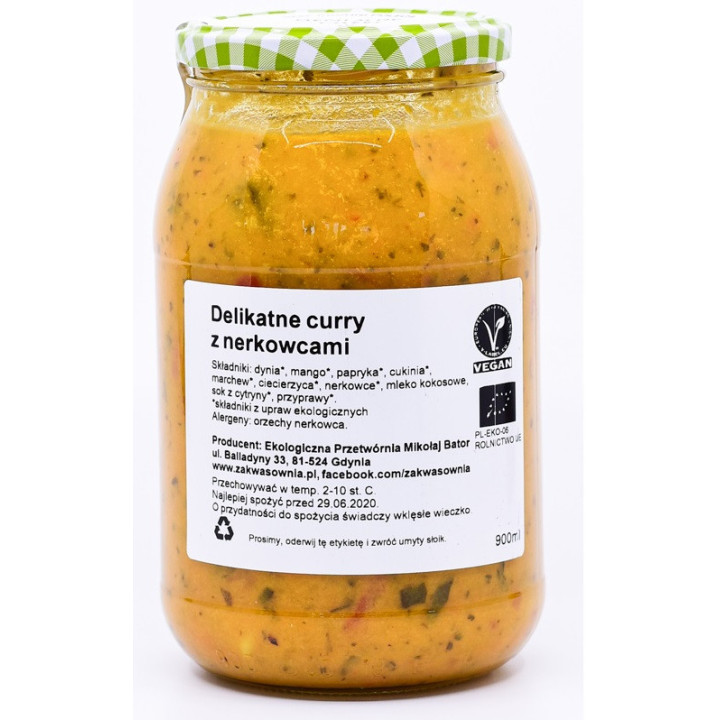 Curry Delikatne z Mango i Orzechami Nerkowca BIO 900ml | DELIKATNA - Ekochatka