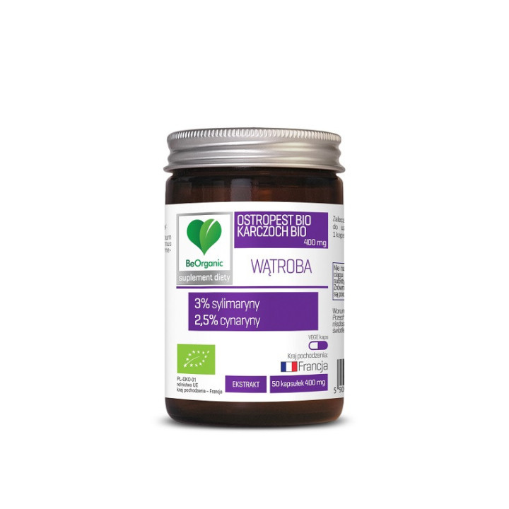 Ostropest + Karczoch Ekstrakt BIO 50 Kapsułek | BE ORGANIC - Ekochatka
