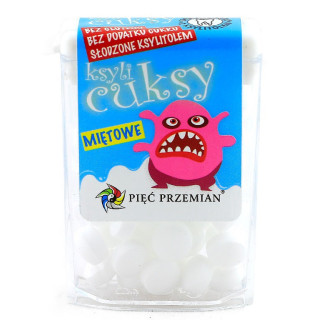 Cukierki z Ksylitolu Ksylicuksy o Smaku Miętowym Bezglutenowe 13g | PIĘĆ PRZEMIAN - Ekochatka