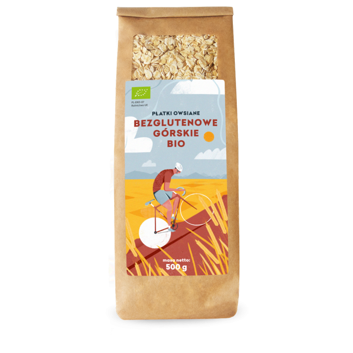 Płatki Owsiane Górskie Bezglutenowe BIO 500g | PIĘĆ PRZEMIAN - Ekochatka