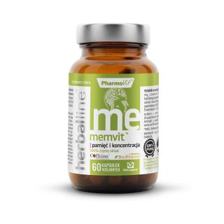 Kapsułki na Pamięć i Koncentrację (Memvit) Bezglutenowe 60szt. | PHARMOVIT - Ekochatka