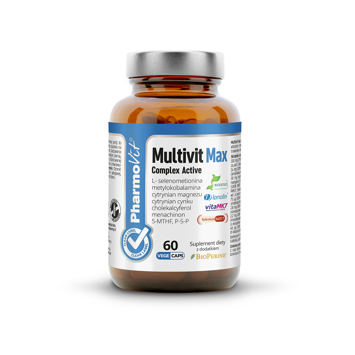 Multiwitamina (Multivit Max Complex Active) Bezglutenowe 60 Kapsułek | PHARMOVIT - Ekochatka
