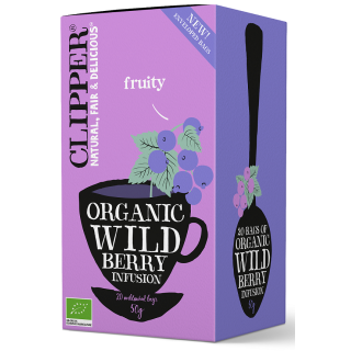 Herbatka z Czarną Porzeczką i Maliną BIO (20x2,5g) 50g | CLIPPER - Ekochatka