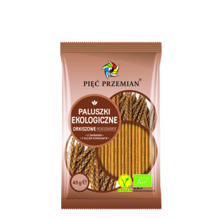 Paluszki Orkiszowe Pełnoziarniste BIO 45g | PIĘĆ PRZEMIAN - Ekochatka